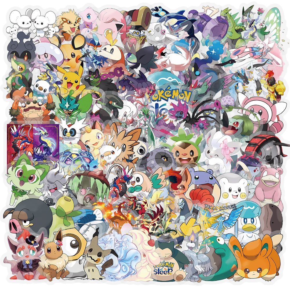 100Pcs Pokémon Stickers Cute C - Tablet Cute Accessories ulasan dan harga