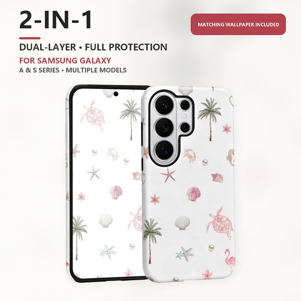 Pink Flamingo Turtle 2-in-1 Du - Samsung Galaxy S24 ulasan dan harga