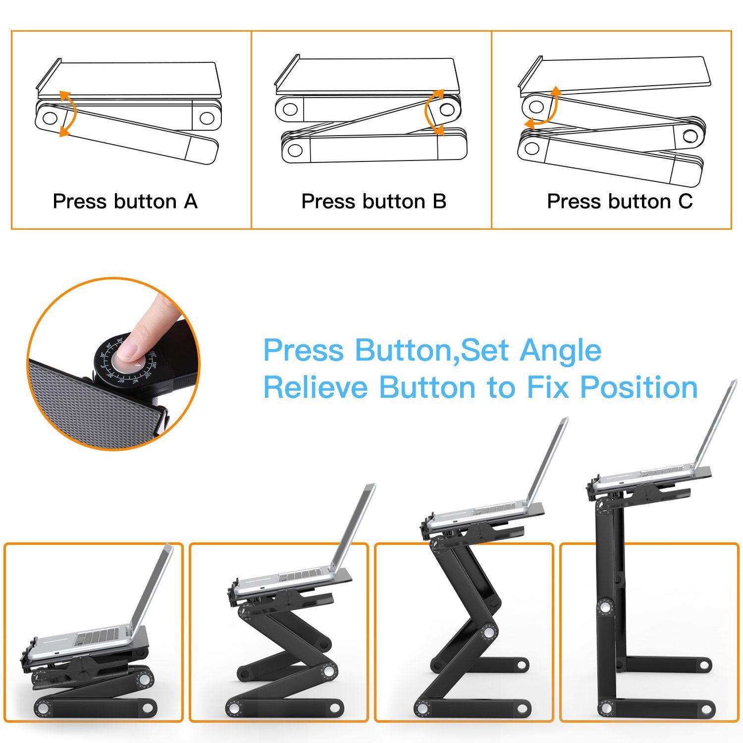 Aluminum Alloy Laptop Table Fo - Tablet Lap Desk ulasan dan harga